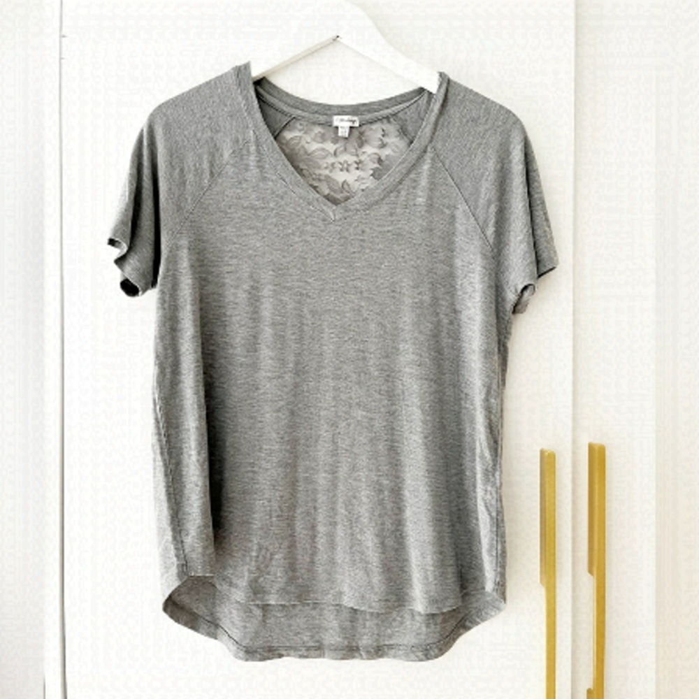 PJ Salvage Grey Top with Lace